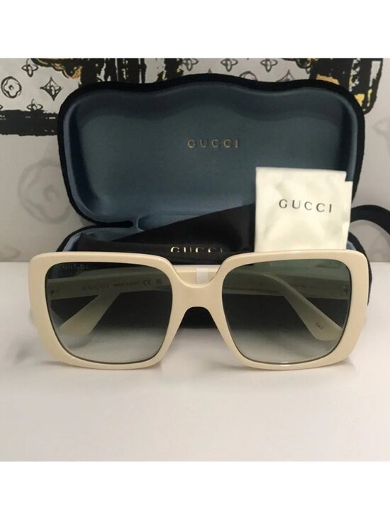 New Authentic Gucci Cream Sunglasses for Women GG0632s 004 main image 3